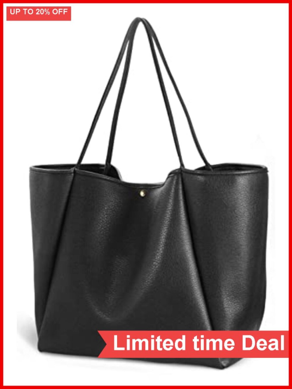 Oversize PU Leather Tote Women Weekender Bag Shopper Handbag Travel Purse